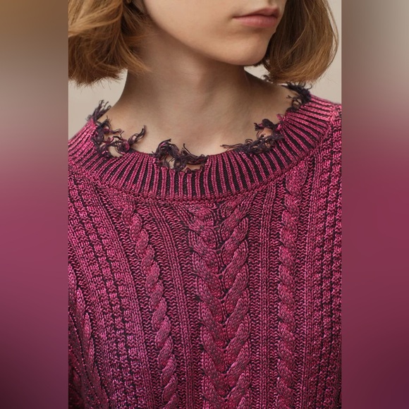 DAWEI SUN limited edition Elodie Metallic Coated Sweater in Cotton Knit XL - Picture 6 of 16